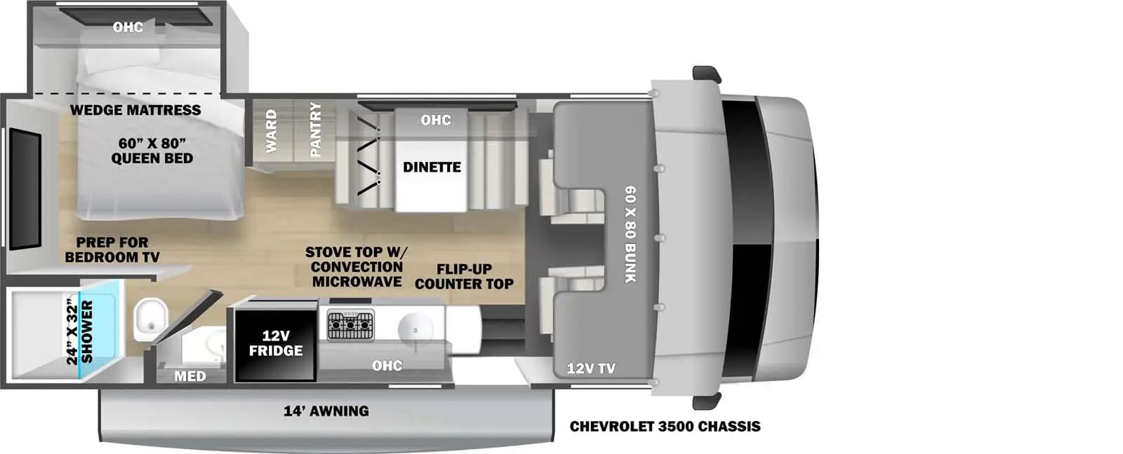 2025 FOREST RIVER SUNSEEKER 2250S — Floor plan