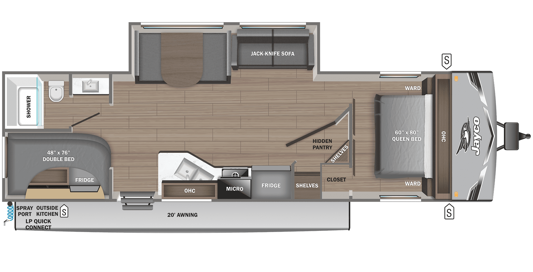 2026 JAYCO JAY FLIGHT SLX 263BHSW — Floor plan