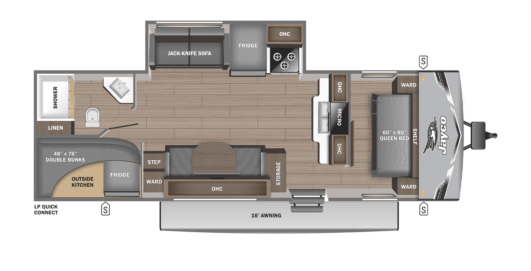 2026 JAYCO JAY FLIGHT SLX 265BHSW — Floor plan
