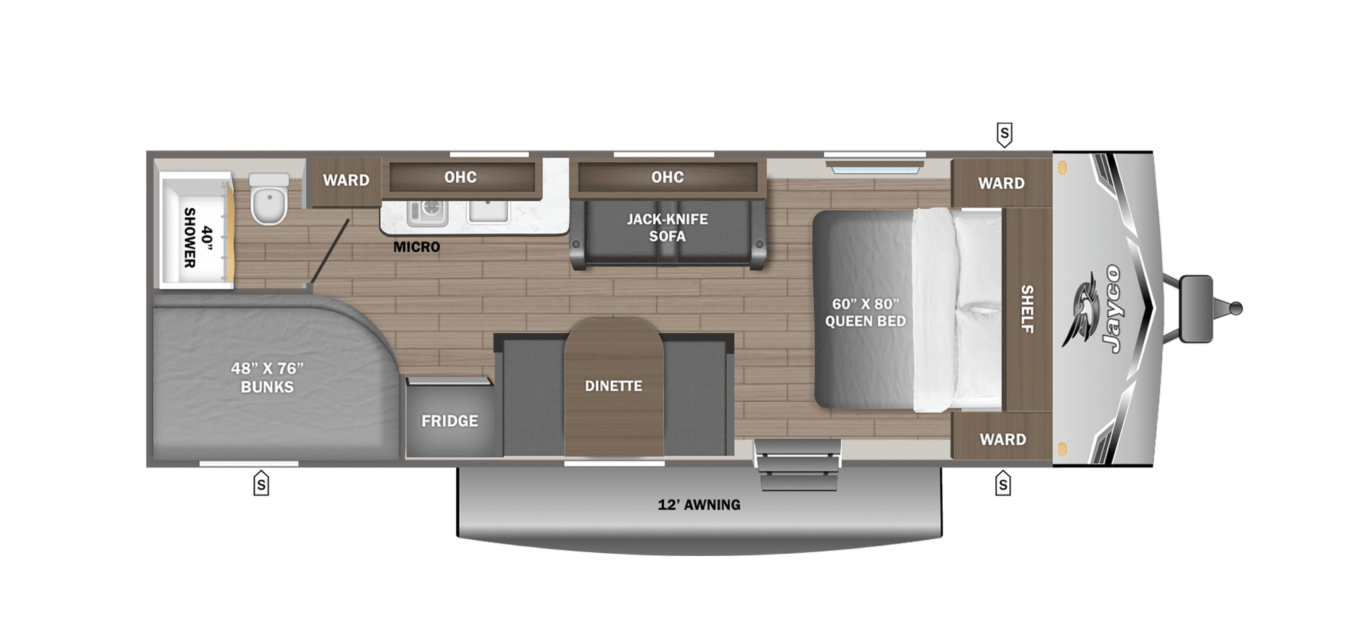 2026 JAYCO JAY FLIGHT SLX 250BHW — Floor plan
