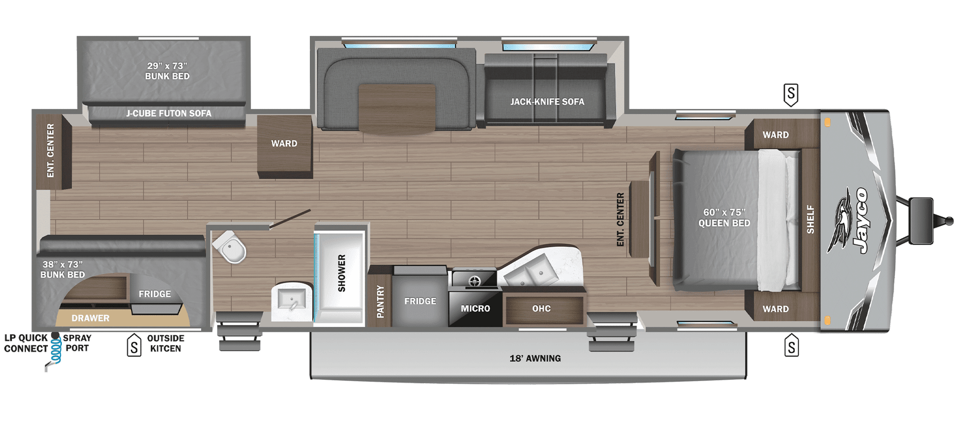 2026 JAYCO JAY FLIGHT SLX 321BDS — Floor plan
