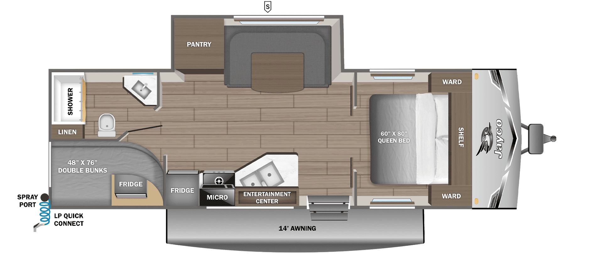 2026 JAYCO JAY FLIGHT SLX 245BHSW — Floor plan