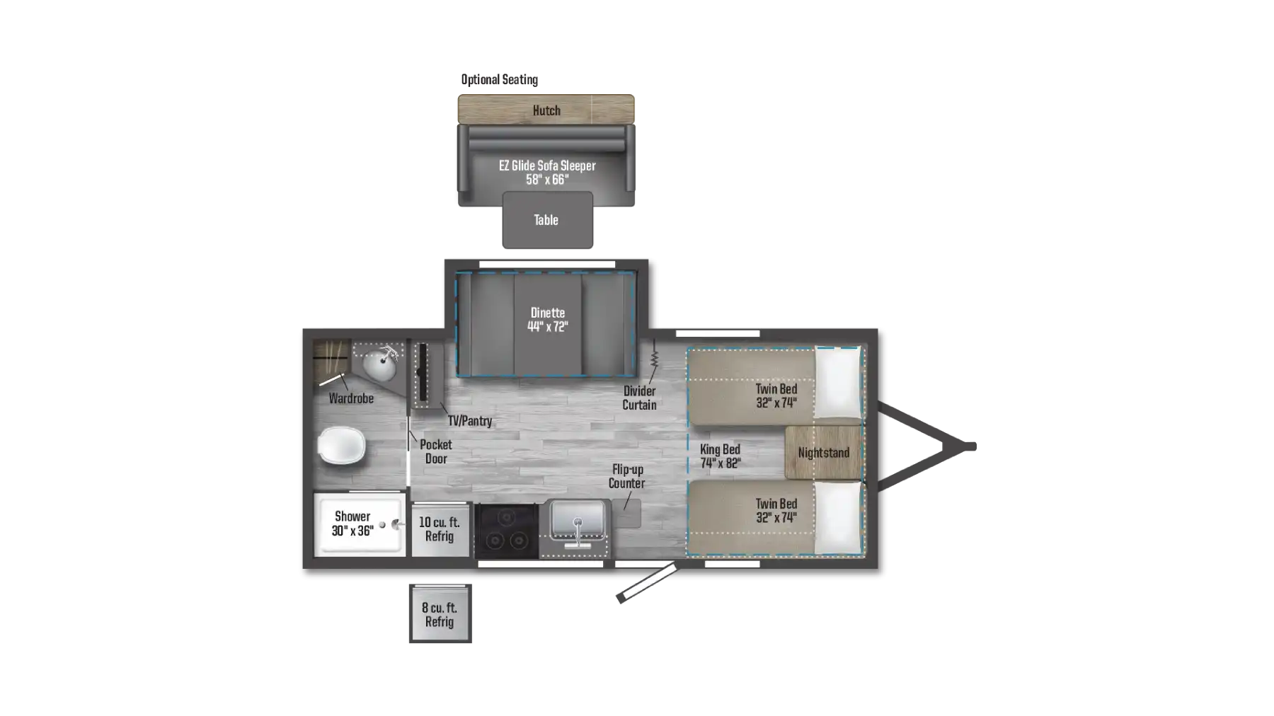 2026 WINNEBAGO MICRO MINNIE 2108TB — Floor plan