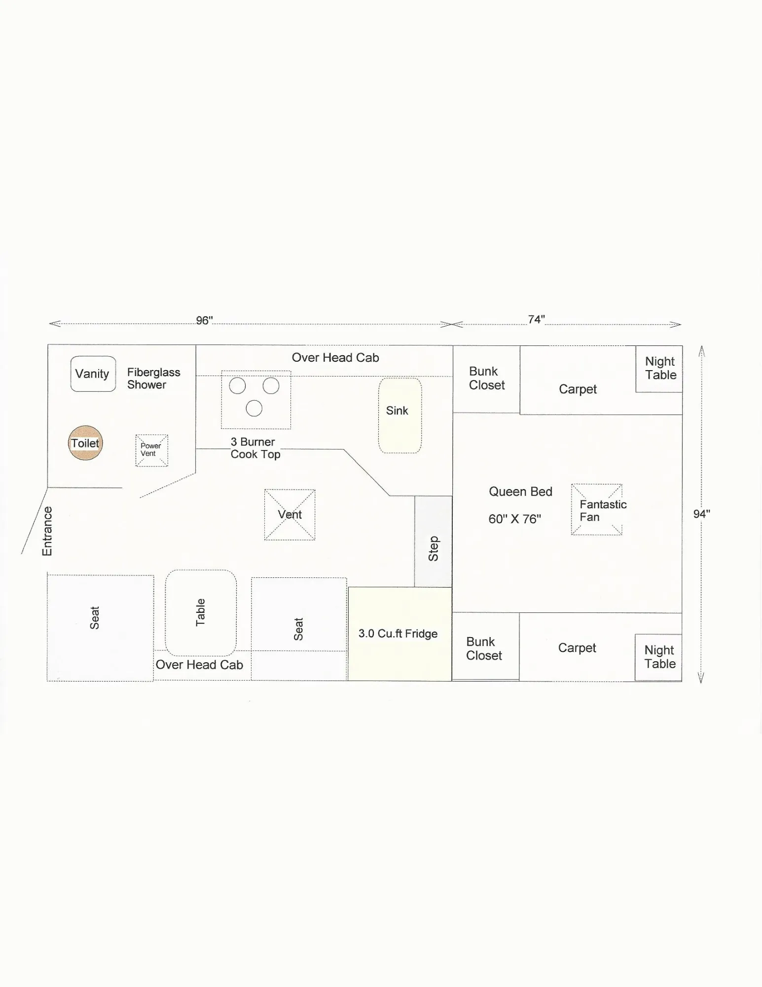 2026 WESTLAND TRAVELAIRE 8.0WS — Floor plan
