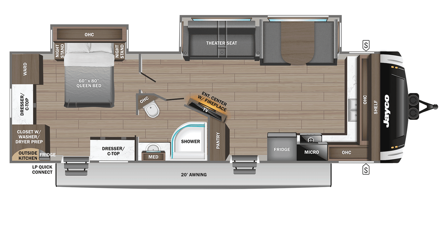 2026 JAYCO JAY FEATHER 26FK — Floor plan
