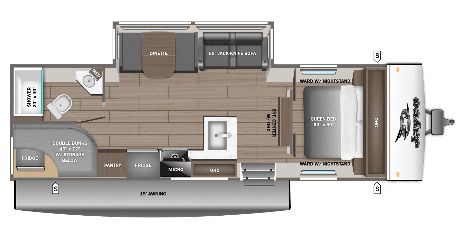 2026 JAYCO JAY FEATHER SL 26BHSL — Floor plan