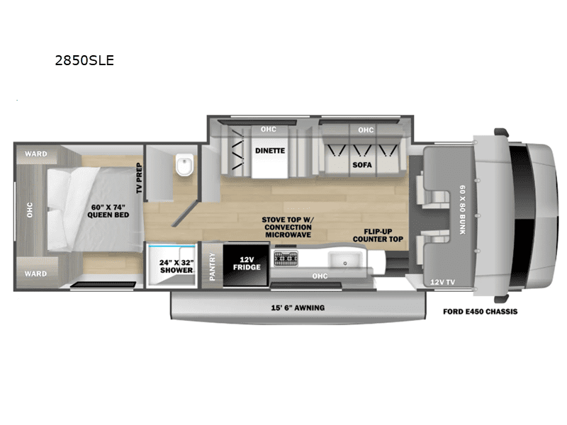 2018 FOREST RIVER SUNSEEKER LE 2850 — Floor plan