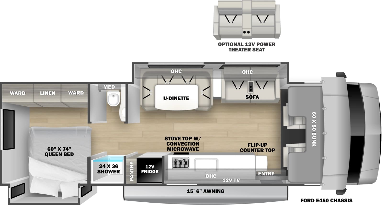 2027 FOREST RIVER SUNSEEKER 3010DS — Floor plan