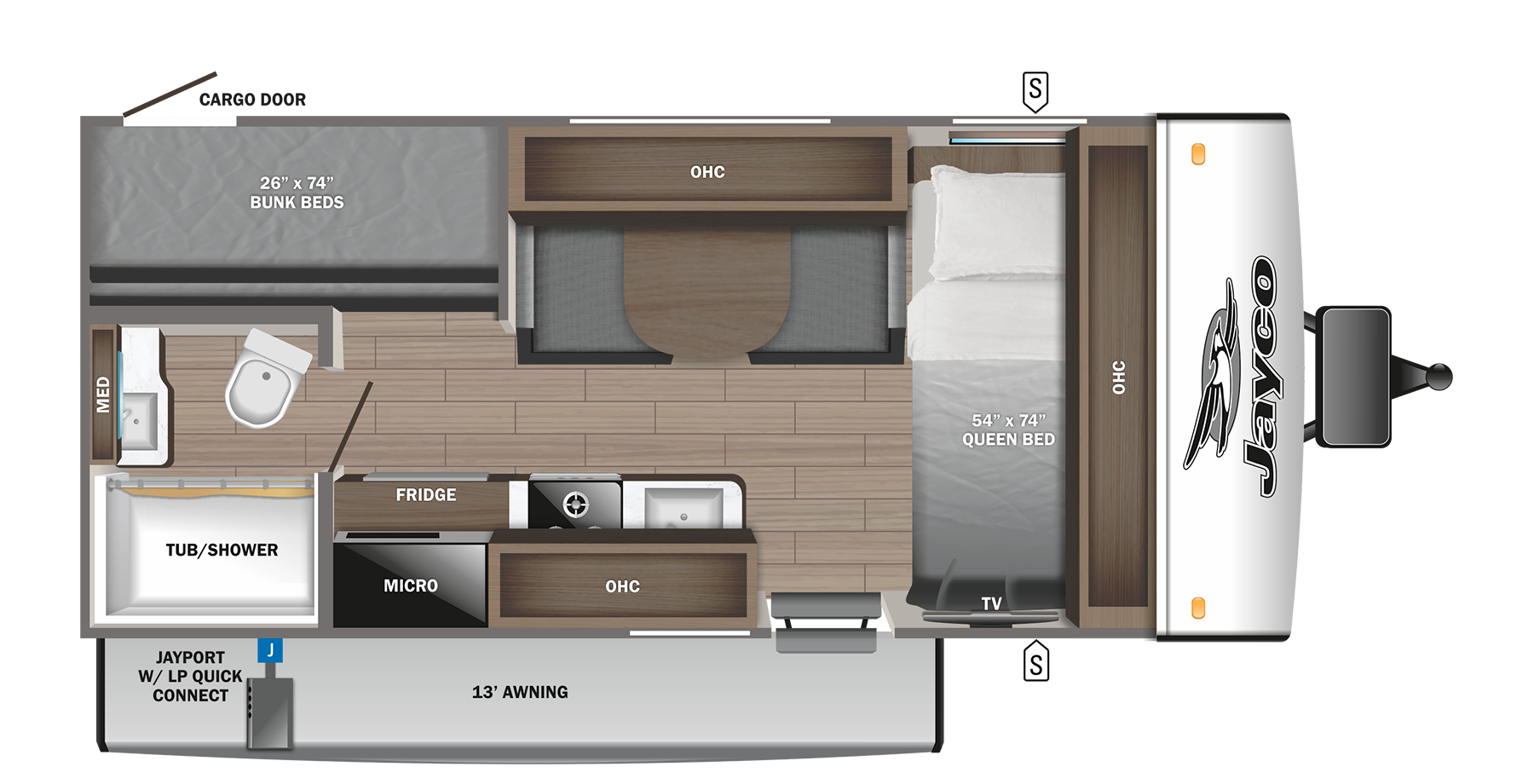 2023 JAYCO JAY FEATHER MICRO 171BH — Floor plan