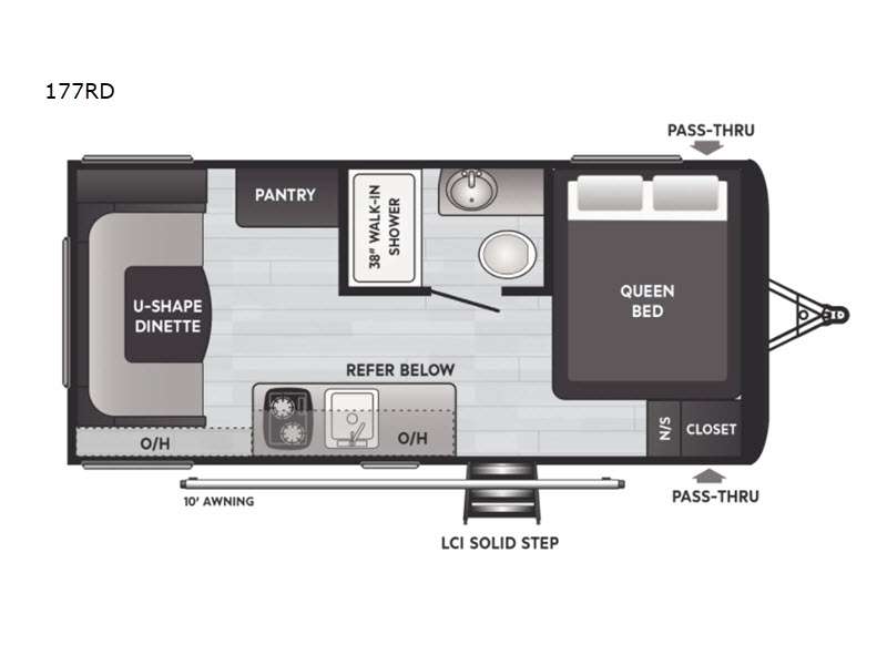 2021 KEYSTONE HIDEOUT 177RD — Floor plan